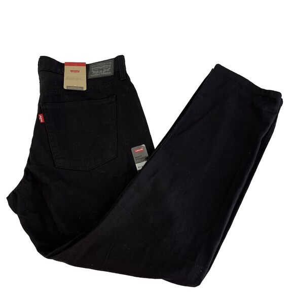 New Women’s Levi’s Muddy Straight Black Denim Jeans Size 31x30 NWT Irregular - Picture 1 of 9
